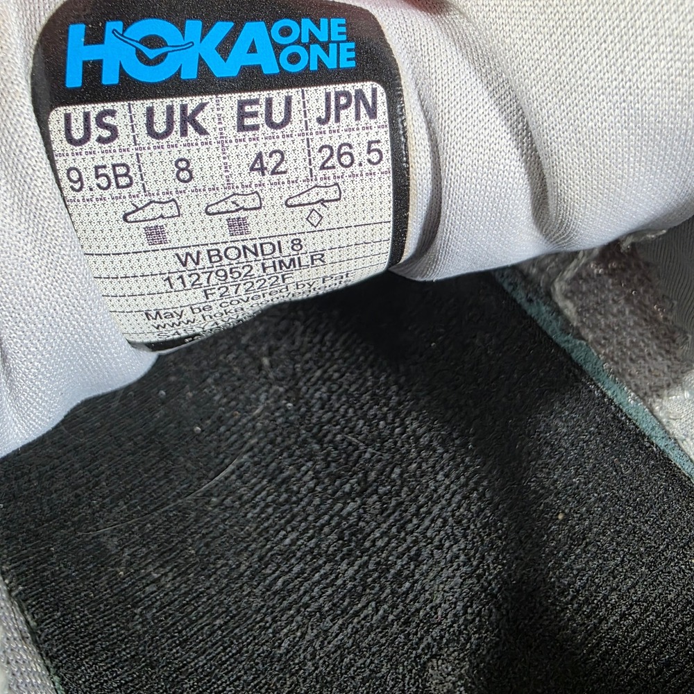 Hoka Bondi 8 Running Shoes Cushioned Comfort Walking Gray Women's 9.5 - Picture 8 of 8